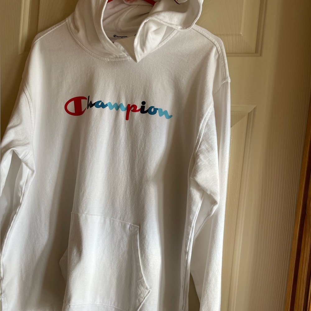 Champion Authentic AthleticWear Lightweight White Cotton LS Hoodie  Size XL